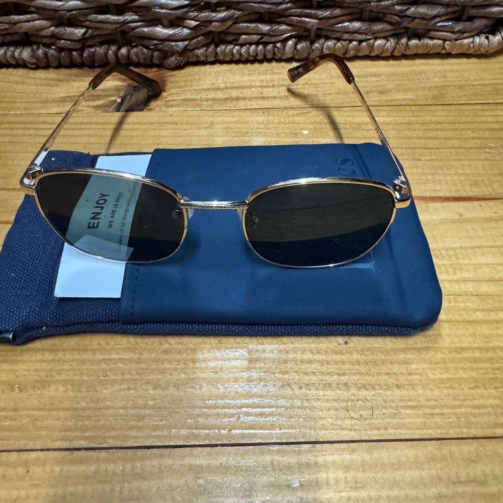 Gold Frame Oval Women's Sunglasses - Dark Lens